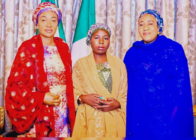 First lady welcomes rescued Chibok girl