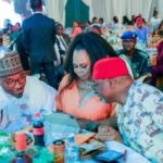 L-R: Deputy Speaker of the House of Representatives, Rt Hon Benjamin Kalu; MD/CEO, News Engineering Nigeria Limited, Lady Josephine Nwaeze and Chairman of the Senate Committee on Power, Senator Enyinnaya Abaribe at the 40th anniversary of NEWS Engineering Limited and launch of NEWS 40/40 Leadership Development Fellowship, held in Abuja on Monday night November 6 2023. Photo: Deputy Speaker's Media Office