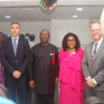 Deputy Country Representative, United Nations Office on Drugs and Crime, UNODC, Mr. Danilo Campisi; Director Media and Advocacy, National Drug Law Enforcement Agency, NDLEA, Femi Babafemi representing the Chairman/Chief Executive Officer of the Agency; Director, Forensic and Chemical Monitoring NDLEA, Mrs. Margaret Ogundipe and Consul General, United States Embassy, Will Stevens at the commissioning and handover ceremony of the newly renovated NDLEA forensic laboratory in Lagos on Wednesday 10th January 2024